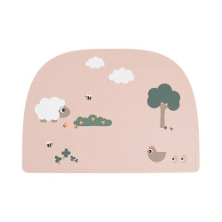 DoneByDeer Силіконовий килимок під тарілку Tiny Farm, пудровий