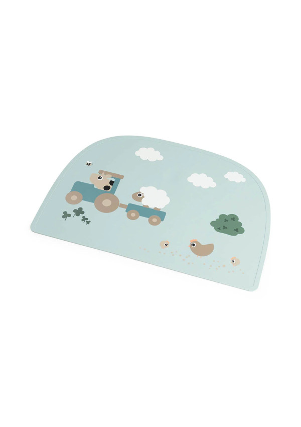 DoneByDeer Силіконовий килимок під тарілку Tiny Farm, синій