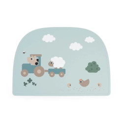 DoneByDeer Силіконовий килимок під тарілку Tiny Farm, синій