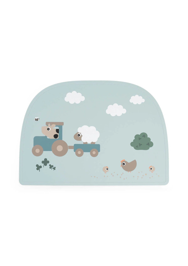 DoneByDeer Силіконовий килимок під тарілку Tiny Farm, синій