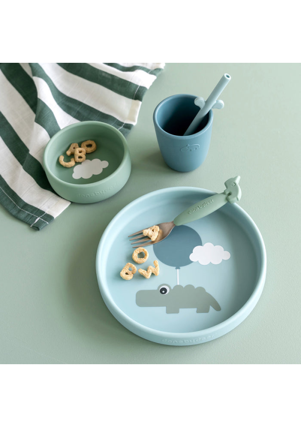 DoneByDeer Силіконовий набір для вечері Happy Clouds Синій