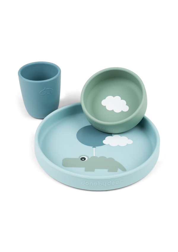 DoneByDeer Силіконовий набір для вечері Happy Clouds Синій