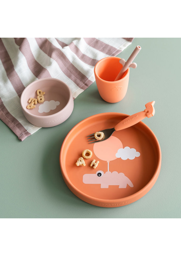 DoneByDeer Силіконовий набір для вечері Happy Clouds Папайя