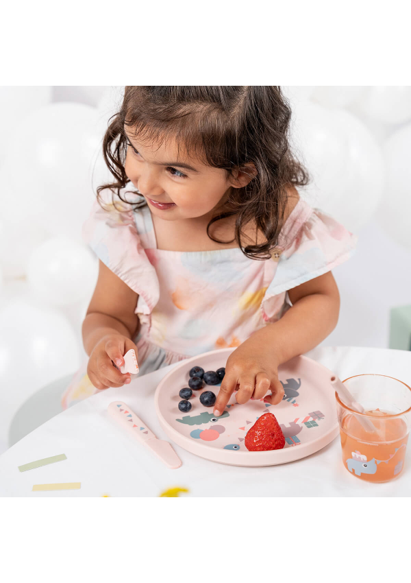 DoneByDeer Набір посуду Foodie Celebration пудровий, 4 предмети