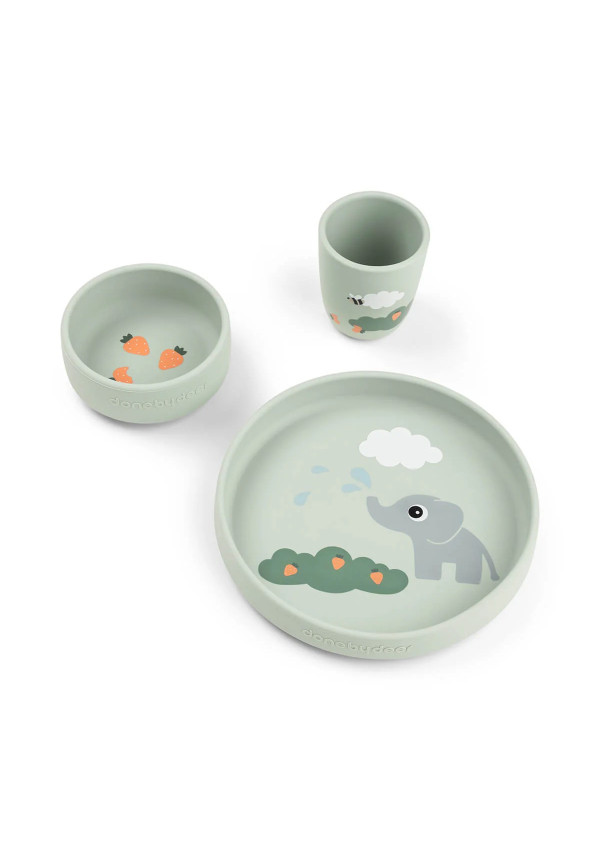 DoneByDeer Набір посуду Stick&Stay Elphee, зелений