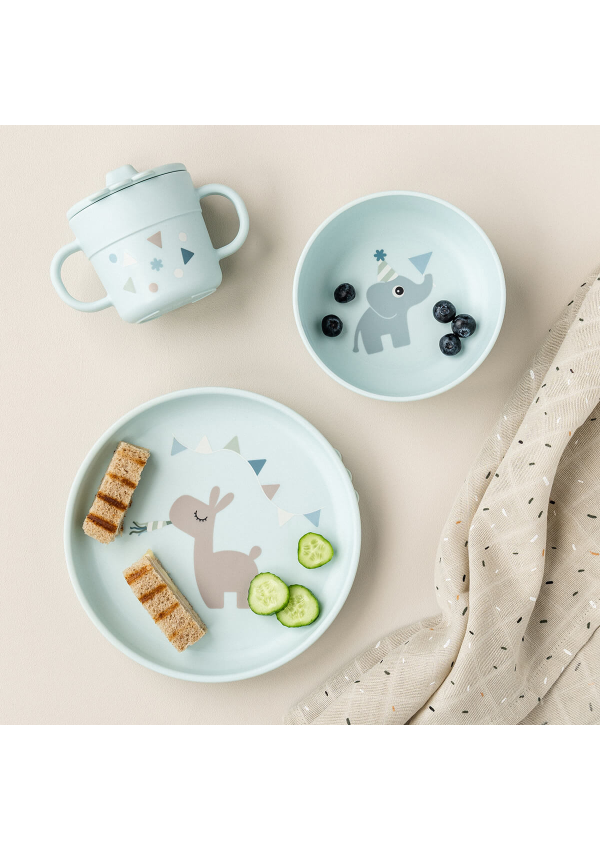 DoneByDeer Набір для годування Foodie з присоскою Celebration Блакитний