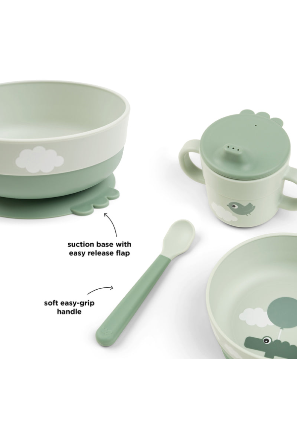 DoneByDeer Перший набір для їжі Foodie Happy Clouds Зелений