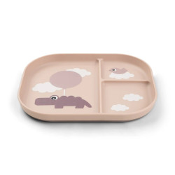 Розділена тарілка Foodie Happy Clouds, пудрова
