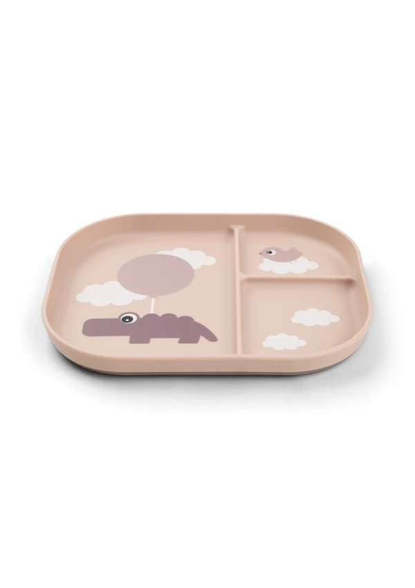 Розділена тарілка Foodie Happy Clouds, пудрова