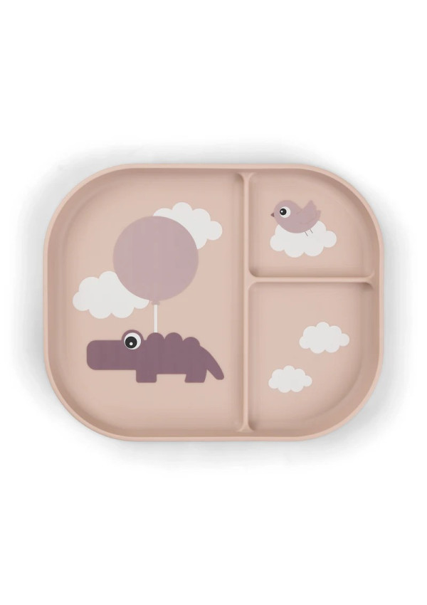 Розділена тарілка Foodie Happy Clouds, пудрова