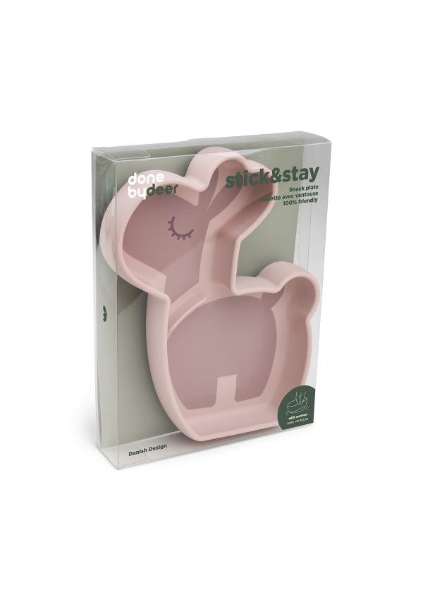 DoneByDeer Силіконова тарілка з присоскою Stick&Stay Lalee пудровий