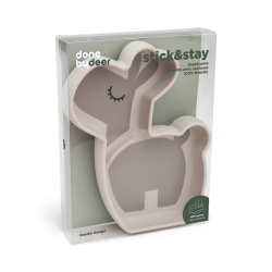 DoneByDeer Силіконова тарілка з присоскою Stick & Stay Lalee Пісочна