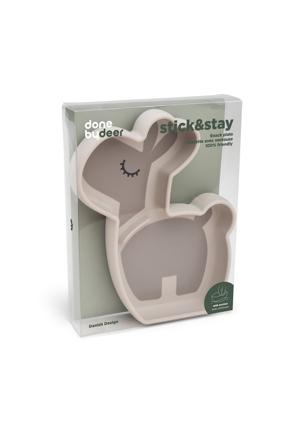DoneByDeer Силіконова тарілка з присоскою Stick & Stay Lalee Пісочна