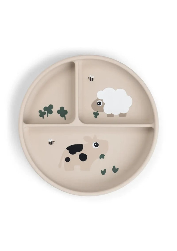 Розділена тарілка Stick&Stay Tiny Farm, пісочна
