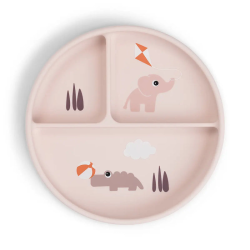 DoneByDeer Роздільна тарілка Stick&Stay Playground Пудра
