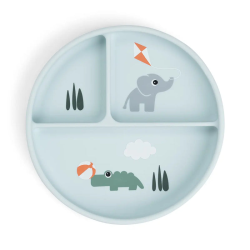 DoneByDeer Роздільна тарілка Stick&Stay Playground Синя