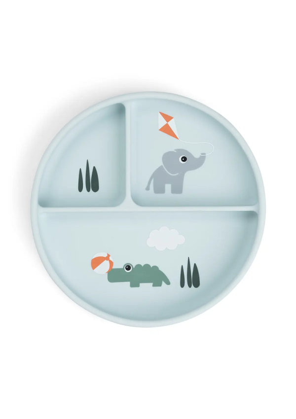 DoneByDeer Роздільна тарілка Stick&Stay Playground Синя