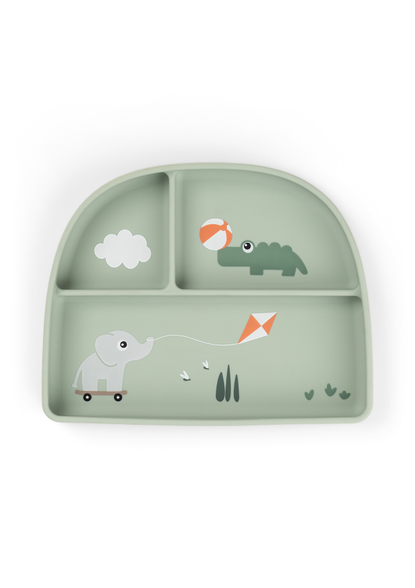 DoneByDeer Секційна тарілка Stick&Stay Playground зелена