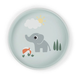 DoneByDeer Силіконова тарілка Stick&Stay Playground, блакитний