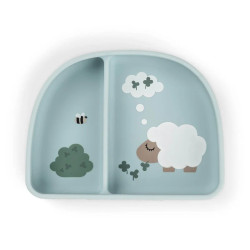 Розділена мисочка Stick&Stay Tiny Farm, блакитна