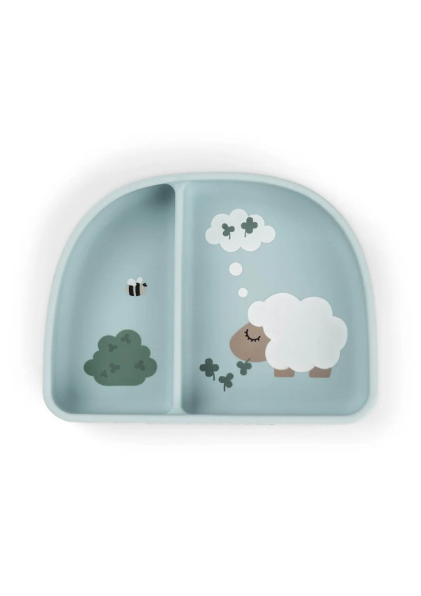 Розділена мисочка Stick&Stay Tiny Farm, блакитна