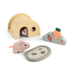 DoneByDeer Ігровий набір Tiny Farm Pigee, 10 дерев’яних фігурок