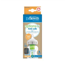 Dr. Browns Скляна пляшечка для годування з широким горлечком Options+, 150 мл, 1 шт. в упаковці