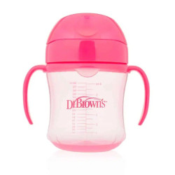 Dr. Browns Чашка-поїлка з м’яким носиком і ручками, 180 мл. Рожева Веселка (6м+), 1 шт.