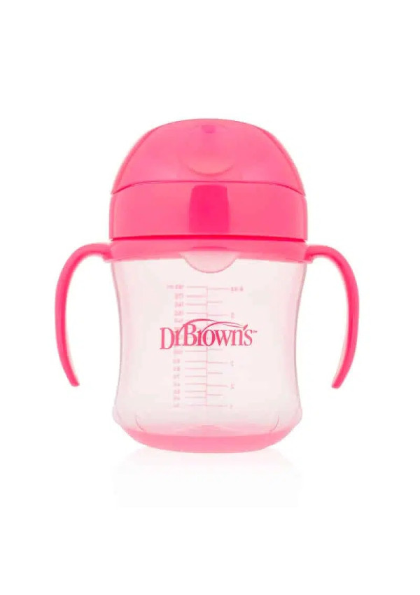 Dr. Browns Чашка-поїлка з м’яким носиком і ручками, 180 мл. Рожева Веселка (6м+), 1 шт.