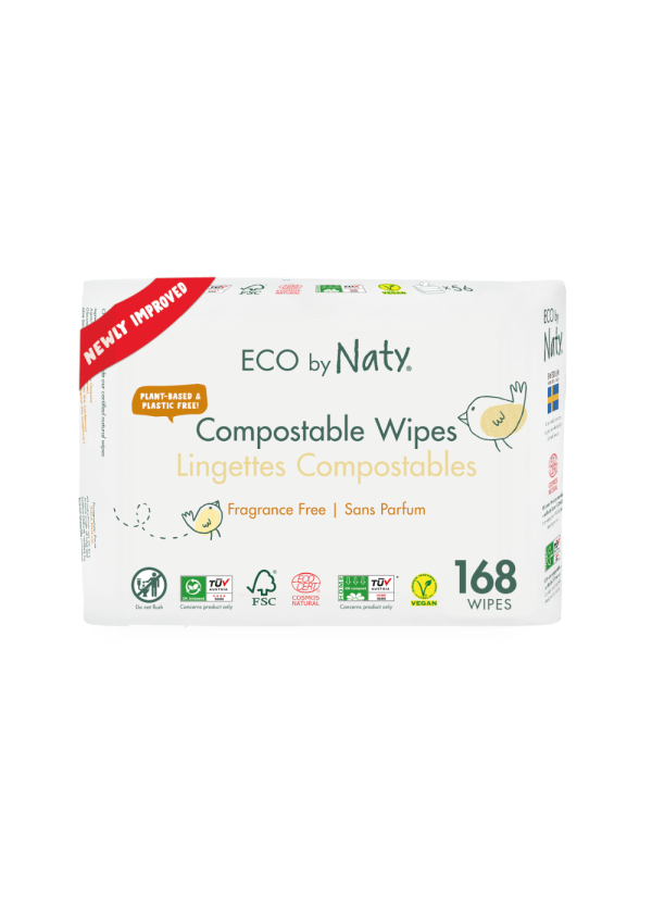 Серветки Eco by Naty без запаху 168 шт (3 упаковки в 1)