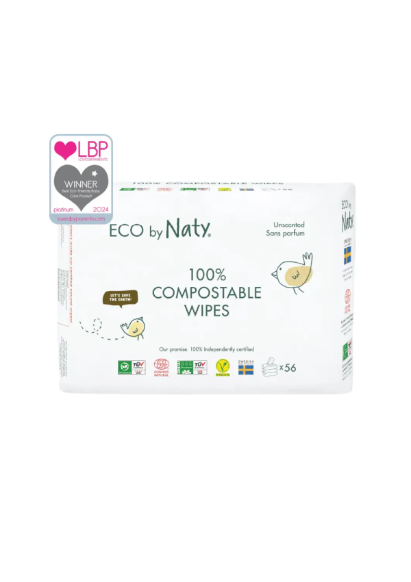 Серветки Eco by Naty без запаху 168 шт (3 упаковки в 1)