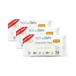 Серветки Eco by Naty без запаху 168 шт (3 упаковки в 1)