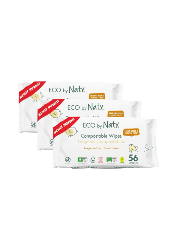 Серветки Eco by Naty без запаху 168 шт (3 упаковки в 1)