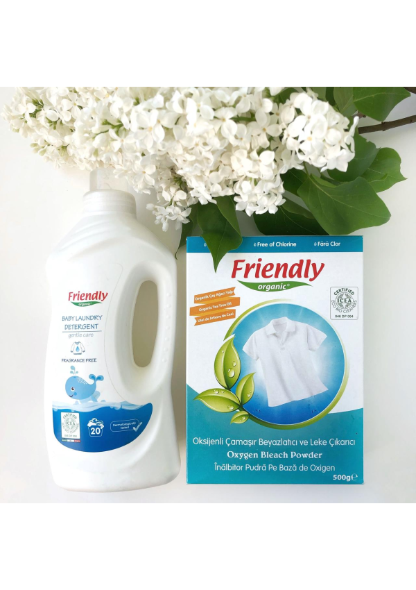 Органічний рідкий пральний порошок Friendly Organic без запаху 1000 мл (20 прань)