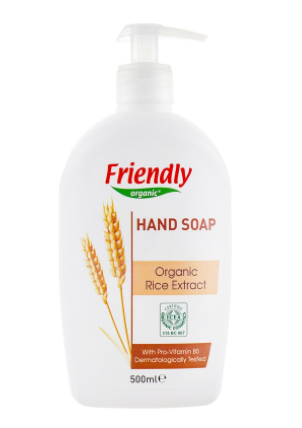 Органічне рідке мило для рук з екстрактом рису Friendly Organic 500 мл