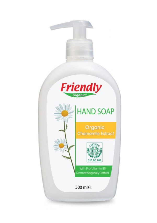 Органічне рідке мило для рук Friendly Organic з екстрактом ромашки 500 мл