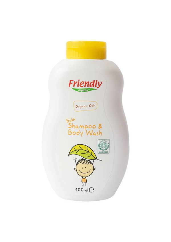 Органічний дитячий шампунь-гель Friendly Organic з екстрактом вівса 400 мл