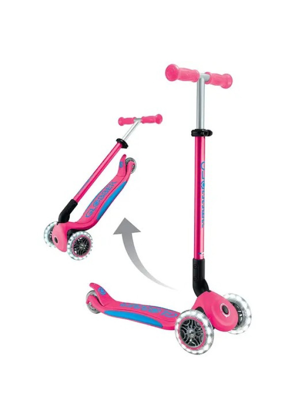 Самокат GLOBBER серії ELITE LIGHTS, фуксія, колеса з підсвіткою, 50кг, 3+