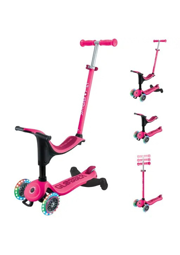 Самокат GLOBBER серії GO UP SPORTY 360 фуксія, до 20/50кг 1+, колеса з підсвіткою