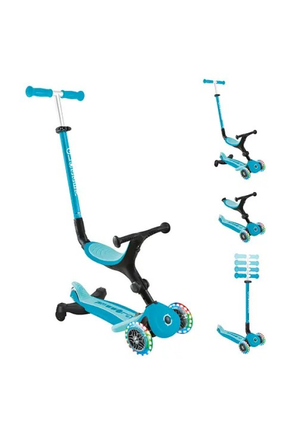 Самокат GLOBBER серії GO UP ACTIVE 360 аква, до 20/50кг, 1+, колеса що світяться