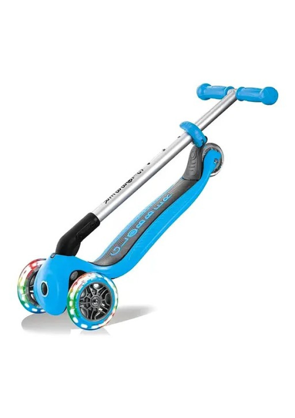 Самокат GLOBBER серії PRIMO FOLDABLE LIGHTS, блакитний, колеса з підсвіткою, 50кг, 3+