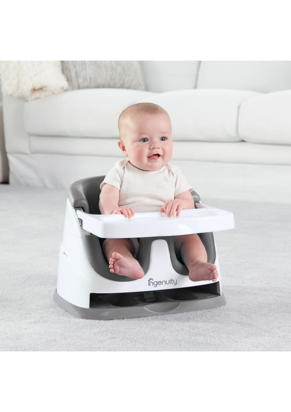 Ingenuity Сидіння-бустер 2 в 1 Baby Base сірий