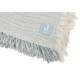 Колискова муслінова ковдра Jollein Fringe Stripe 75×100, морська зелень GOTS
