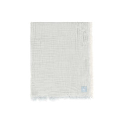 Колискова муслінова ковдра Jollein Fringe Stripe 75×100, морська зелень GOTS