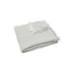 Колискова муслінова ковдра Jollein Fringe Stripe 75×100, морська зелень GOTS