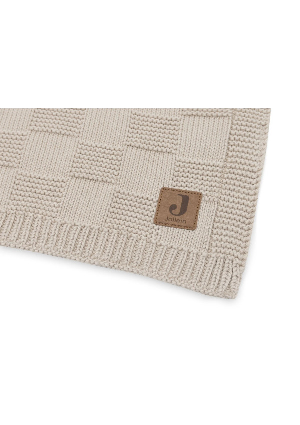 Колискова в’язана ковдра Jollein Box Knit 75×100, теплий пісок GOTS