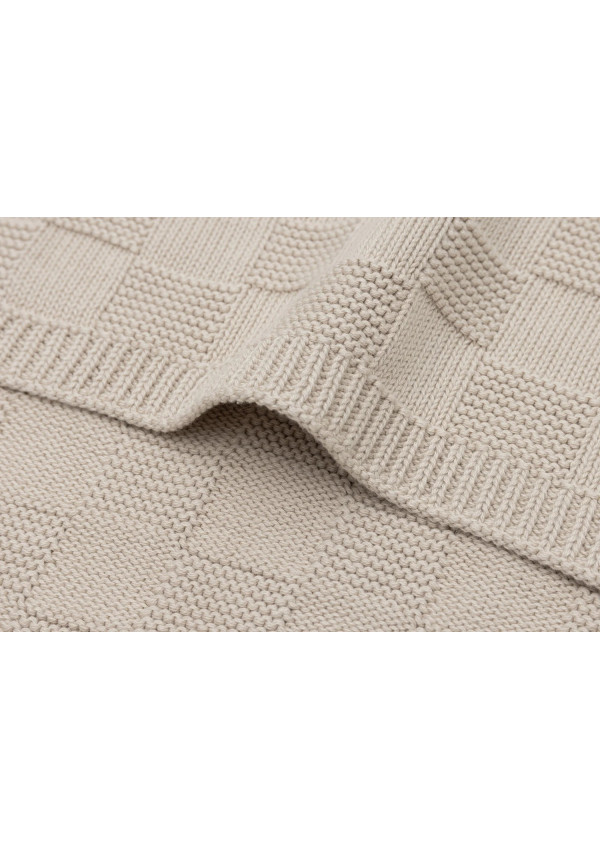 Колискова в’язана ковдра Jollein Box Knit 75×100, теплий пісок GOTS
