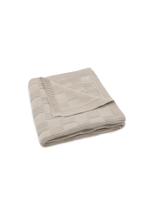 Колискова в’язана ковдра Jollein Box Knit 75×100, теплий пісок GOTS