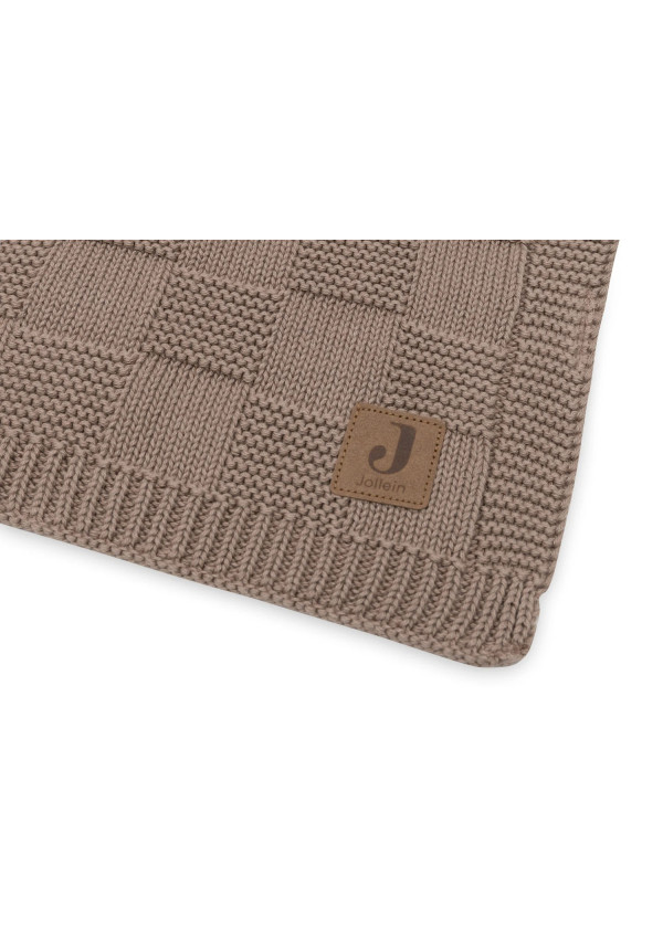Колискова ковдра Jollein 75×100 см, Box Knit колір молочної кави GOTS