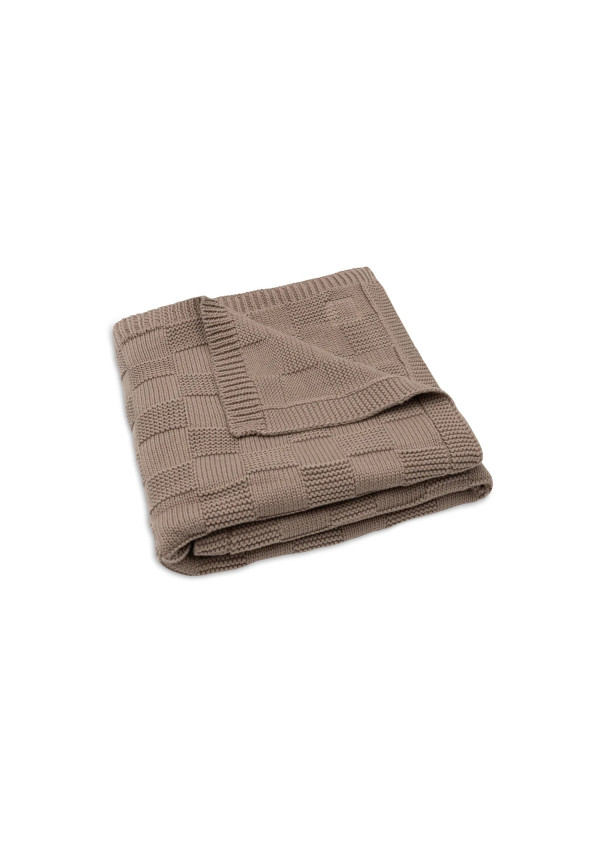 Колискова ковдра Jollein 75×100 см, Box Knit колір молочної кави GOTS
